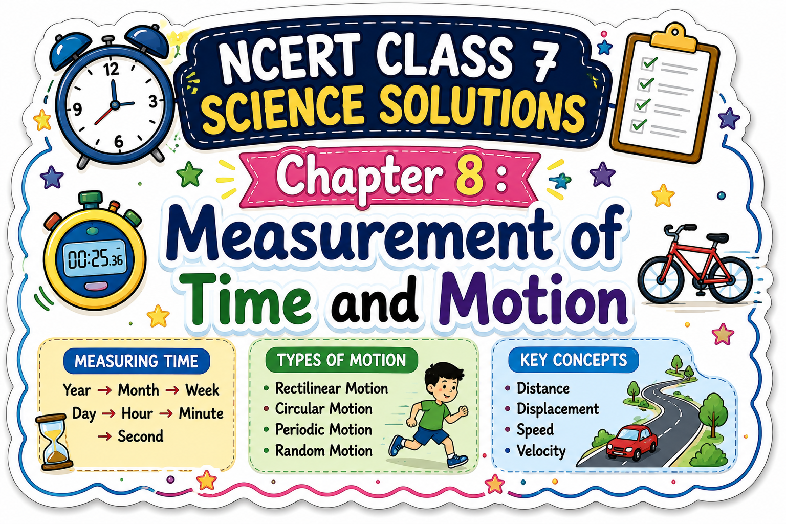 NCERT CLASS 7 SCIENCE SOLUTIONS Chapter 8 : measurement of Time and motion